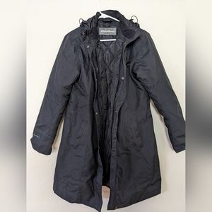 Eddie Bauer Women's Girl On The Go Insulated Trench Coat, black, size L